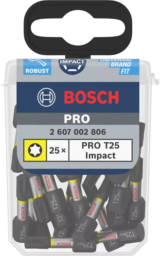 Bosch Impact löögikindel kruvik.otsak 25mm - TX25 (25tk/karp)