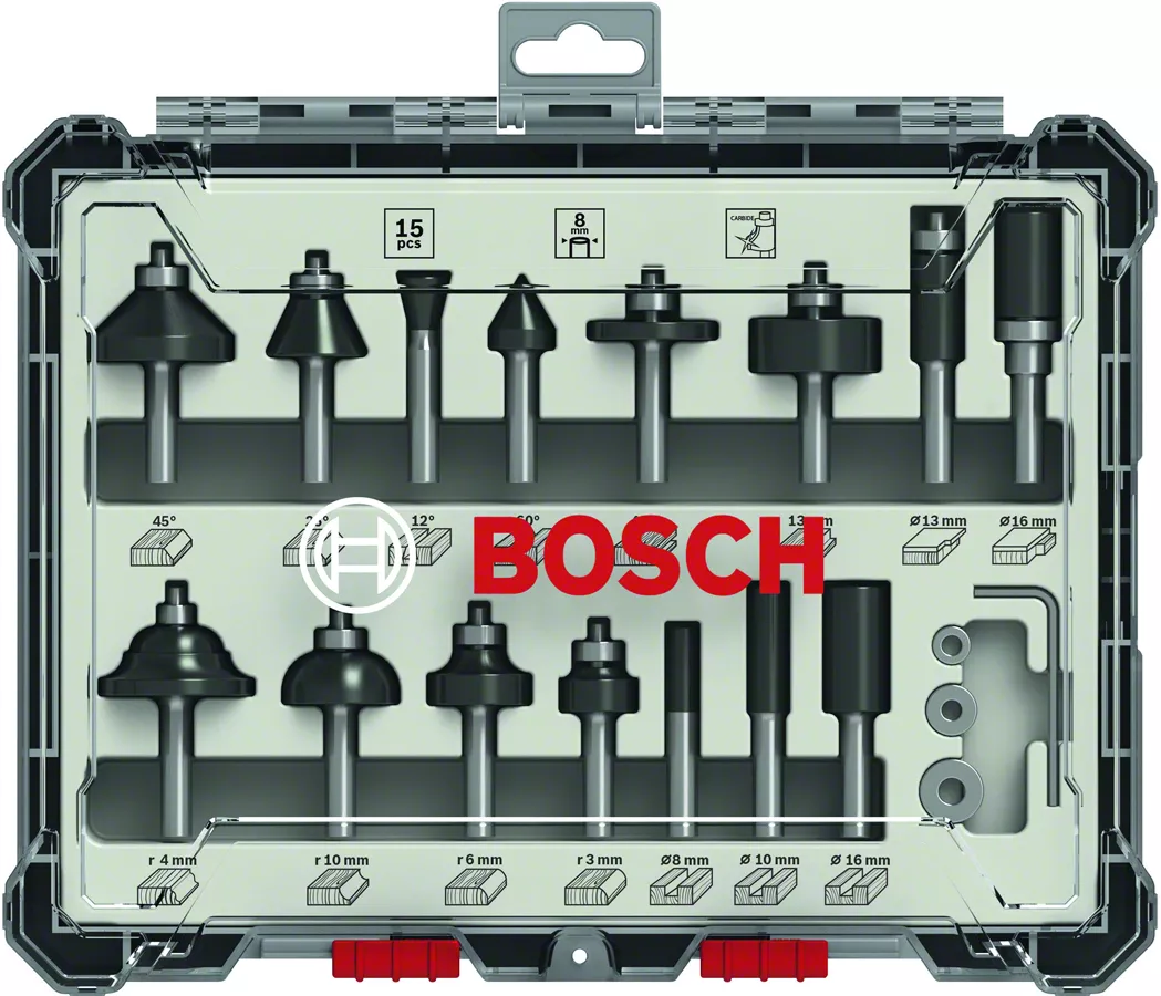 Bosch Professional 15-osaline freeside kompl. 8 mm kinnitus
