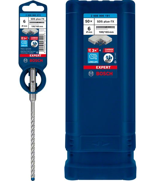 Bosch SDS plus-7X LongLife puur 6x100x165mm 50 tk karbis