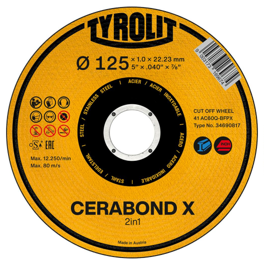 Cerabond 2in1 X Inox lõikeketas*** 125x1,6x22,23 CA 46 Q- BFP