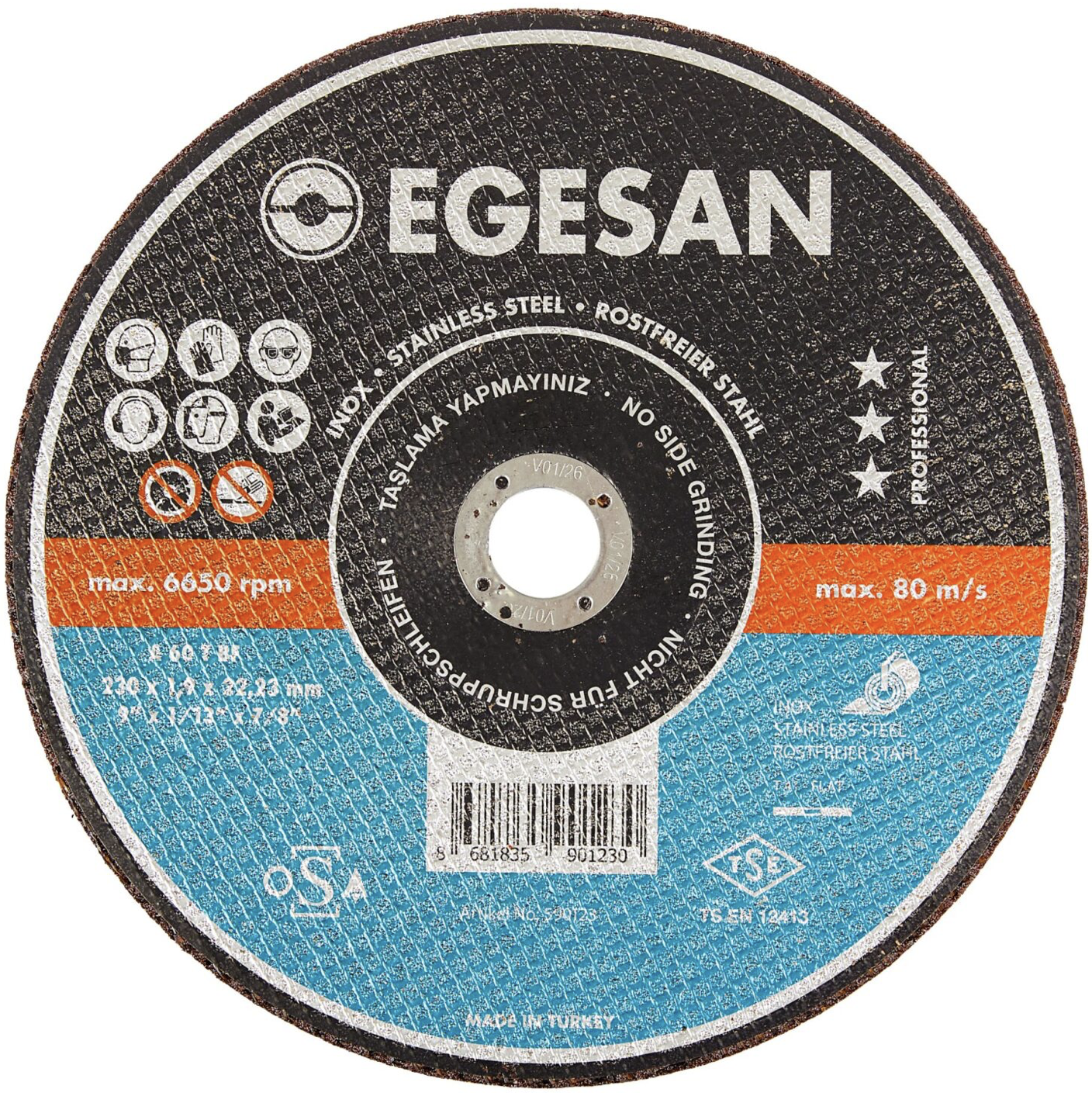 Egesan 41 metallilõikeketas 230x1,9 mm 22,23 INOX A60 TBF