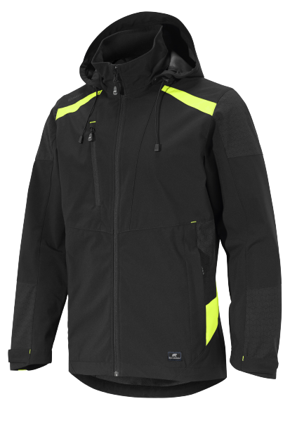 Björnkläder kerge softshell-jope, helkurdetailidega, must/kollane