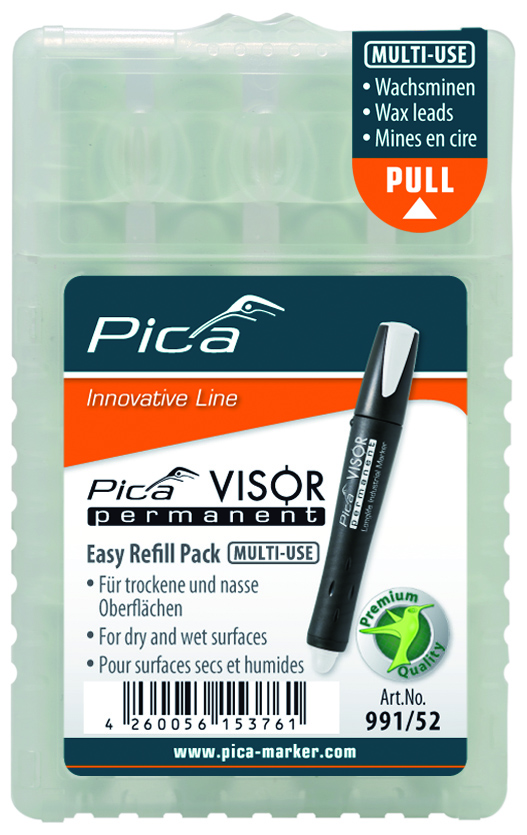 PICA Visor täitesüsi  permanent markerile, valge (4tk/pakk)