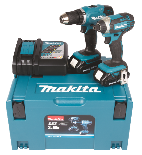 Combokit Makita DLX2141AJ (DDF453, DTD152) + 2x 18V 2.0Ah akut ja akulaadija