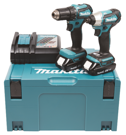 Combokit Makita DLX2220AJ (DDF483, DTD155) + 2x 18V 2.0Ah akut ja akulaadija