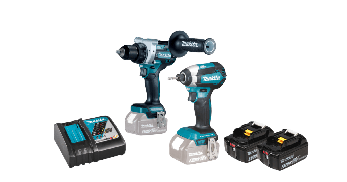 Makta combokit DLX2432TJ (DDF486Z, DTD153Z, 2x 18V 5.0Ah, akulaadija)