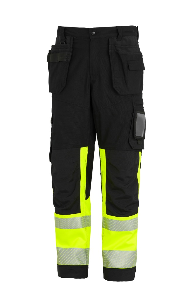 Gesto ripptaskutega stretšpüksid, klass 1 must/kollasega