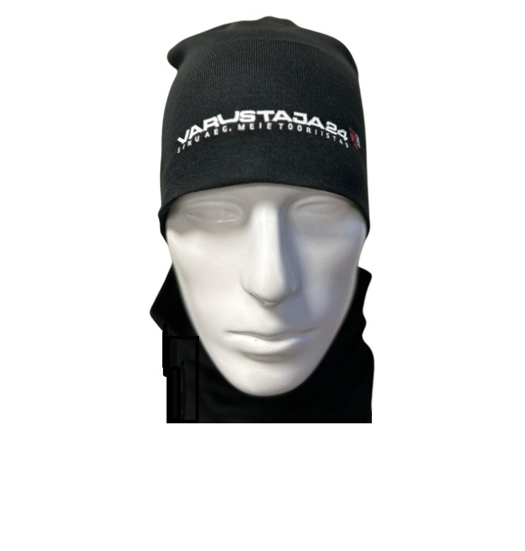 Kootud kiivrialune talvemüts / pibo, must